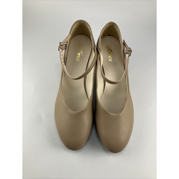 So Danca Tara TA55 1.5"  W Heel Tap Shoe 9 L Tan - Picture 3 of 11
